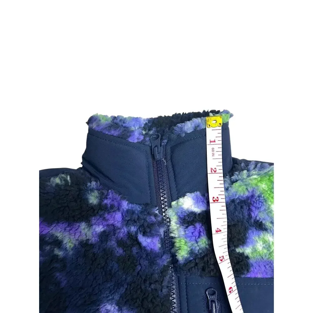 Art Class Sherpa Fleece Jacket Boys XS 4/5 Purple Blue Green Full Zip Pocket New